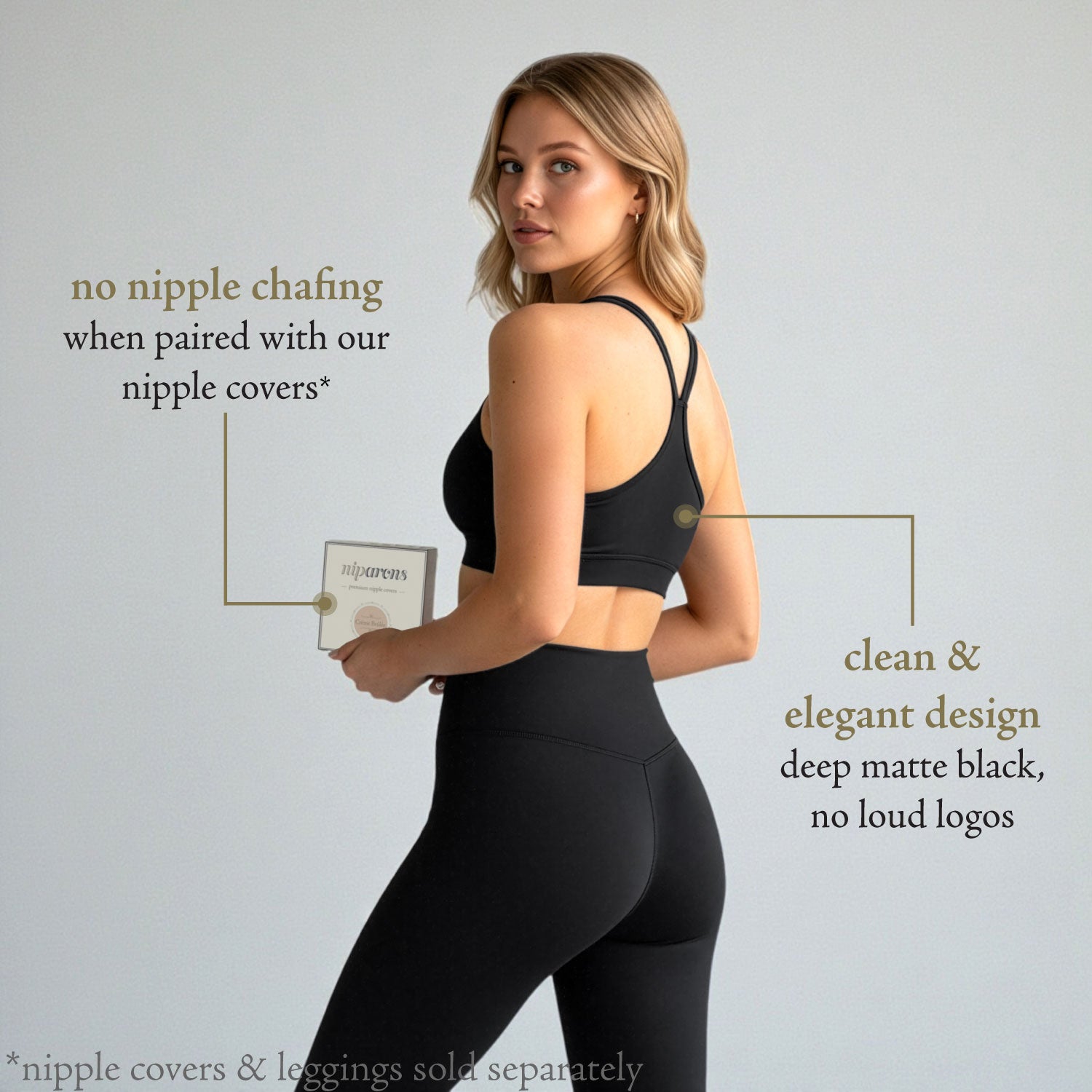 Niparons Unpadded Sports Bra - Black