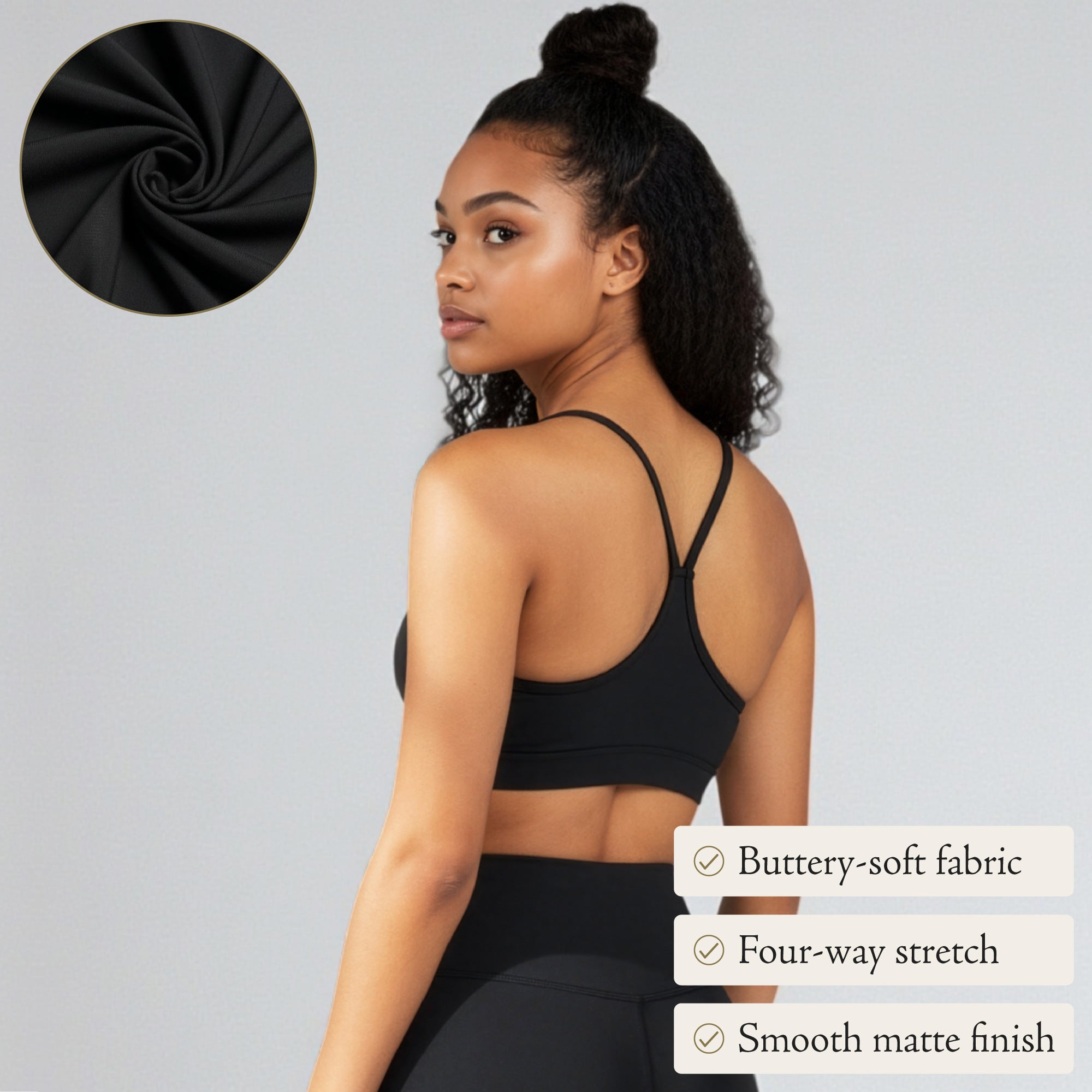 Niparons Unpadded Sports Bra - Black