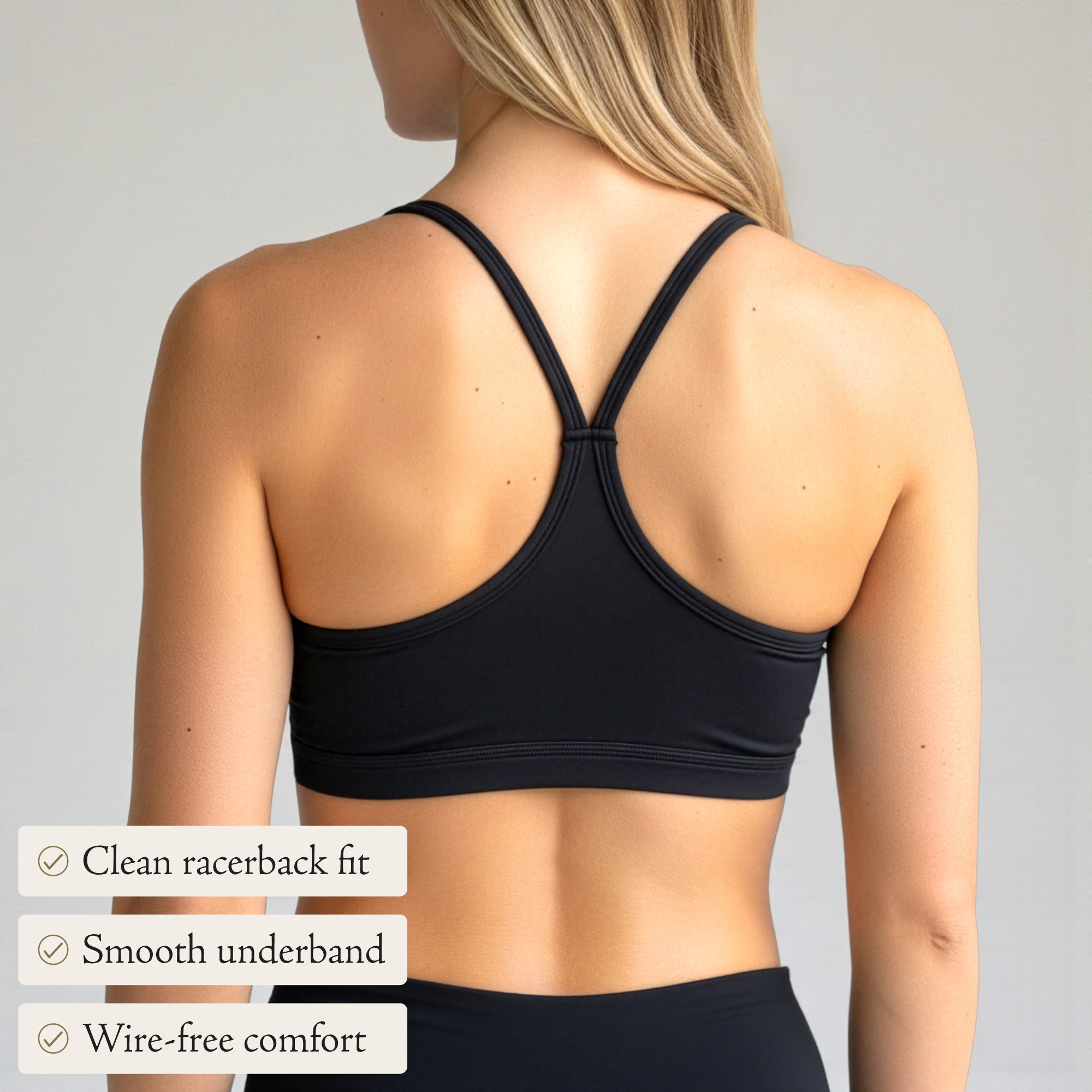 Niparons Unpadded Sports Bra - Black