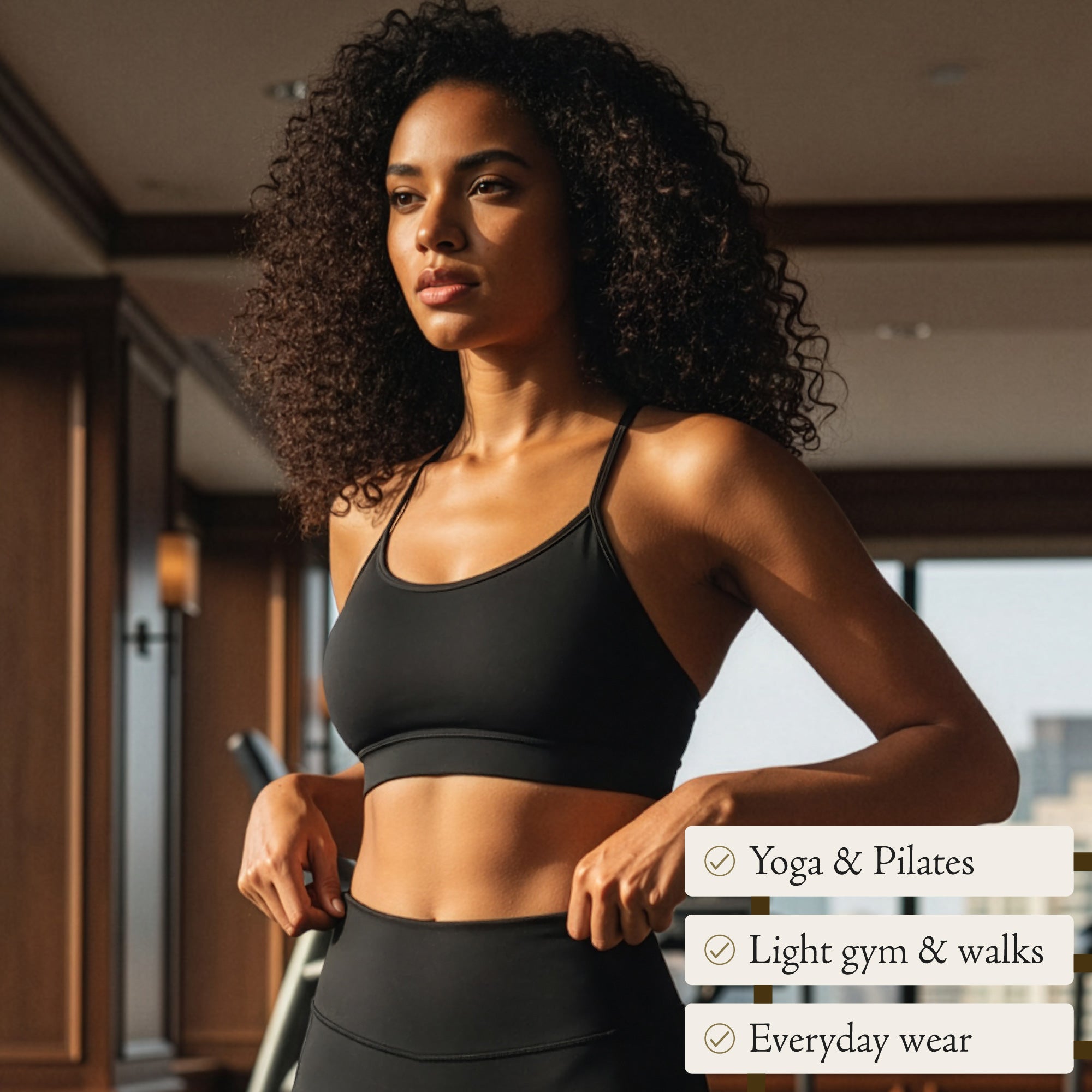 Niparons Unpadded Sports Bra - Black