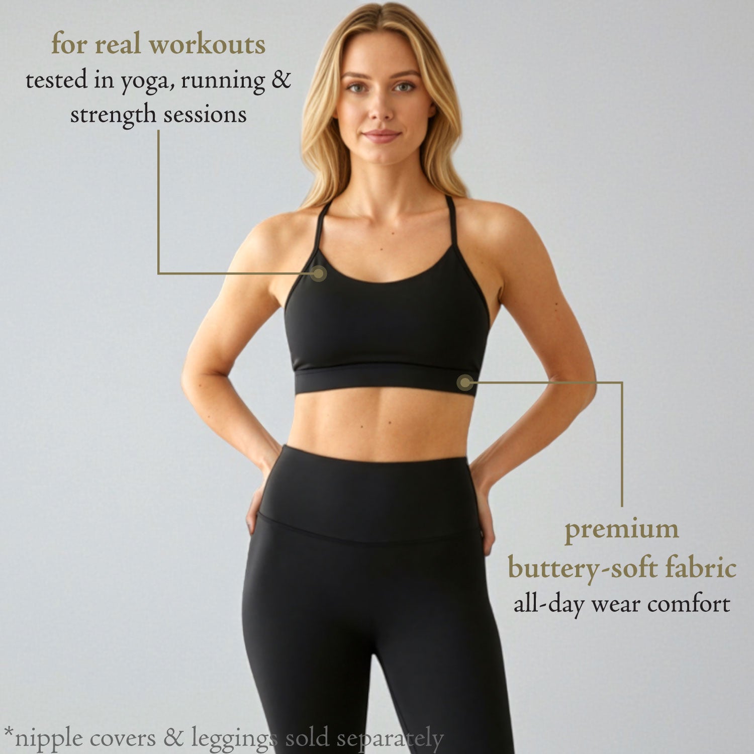 Niparons Unpadded Sports Bra - Black